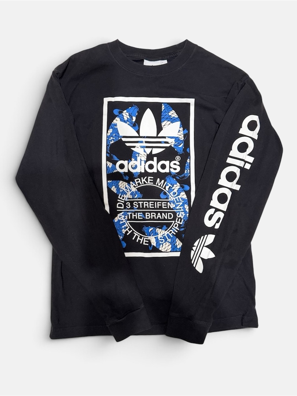 Adidas Men's Black Long Sleeve Koi Graphic Sweatshirt